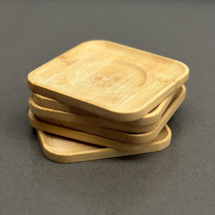⁦طقم كوستر خشب 6قطع مربع⁩ - الصورة ⁦4⁩