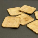 ⁦طقم كوستر خشب 6قطع مربع⁩ - الصورة ⁦5⁩