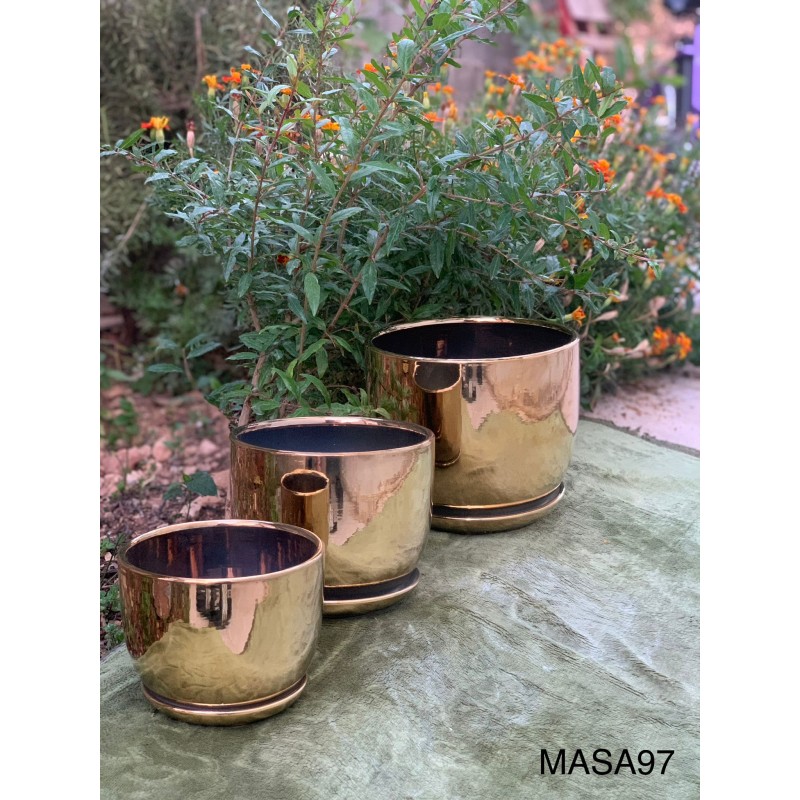 10321520_67db7573d68af قوار بورسلان حجم وسط دائري لون ذهبي سادة - الصورة 1