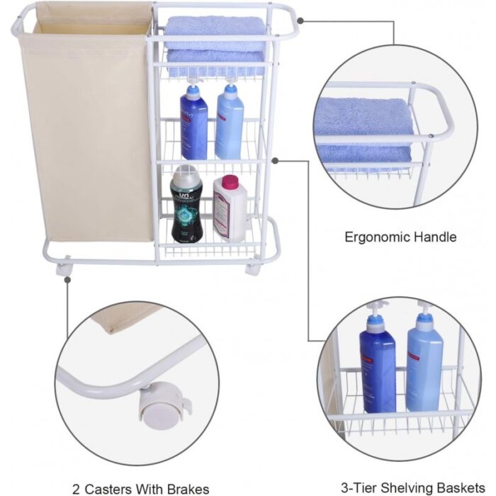 ⁦سلة غسيل معدن كيس و رفوف 0543⁩ - الصورة ⁦3⁩