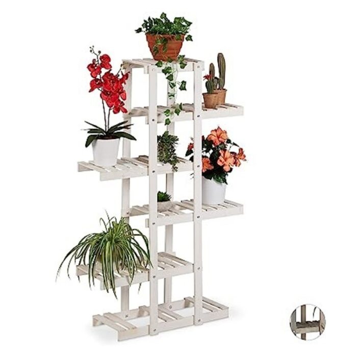 10321569_67db75b4bd9c5 ستاند زريعة خشب واقف ابيض 40*20*101 0700 - الصورة 1