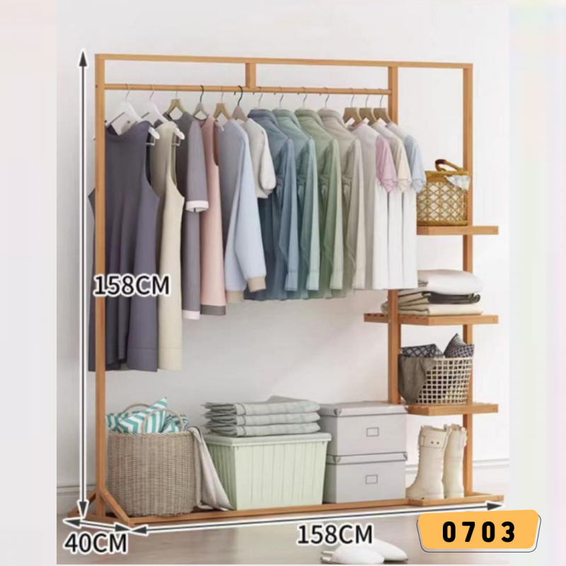 ⁦ستاند ملابس خشب جناح 158*40*158 سم 0703⁩ - الصورة ⁦1⁩