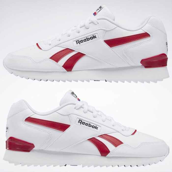⁦Reebok Mens' Glide Ripple Clip Shoes- حذاء ريبوك جلايد ريبل كليب للرجال لون أبيض وأحمر⁩ - الصورة ⁦7⁩