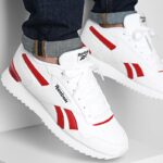 ⁦Reebok Mens' Glide Ripple Clip Shoes- حذاء ريبوك جلايد ريبل كليب للرجال لون أبيض وأحمر⁩ - الصورة ⁦8⁩