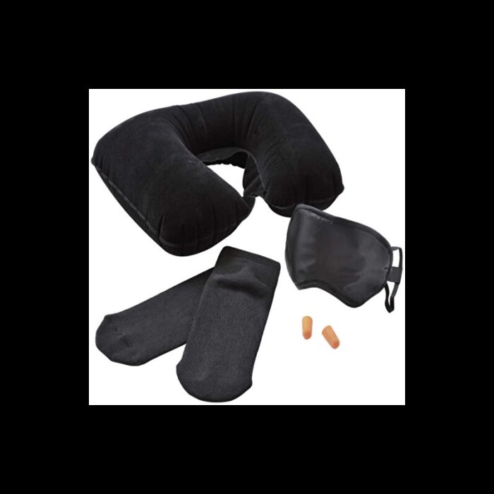 ⁦باكيج رحلات ( سدادات اذن و مخدة كرسي و زوج جوارب و غطاء عيون للنوم )⁩ - الصورة ⁦2⁩