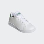 ⁦adidas Unisex Advantage K Lifestyle Court Lace Shoes - White- حذاء اديداس أدفانتدج  كيه لايف ستايل كورت للجنسين لون أبيض⁩ - الصورة ⁦5⁩