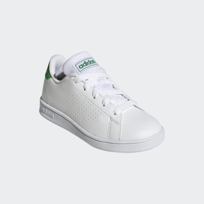 ⁦adidas Unisex Advantage K Lifestyle Court Lace Shoes - White- حذاء اديداس أدفانتدج  كيه لايف ستايل كورت للجنسين لون أبيض⁩ - الصورة ⁦5⁩