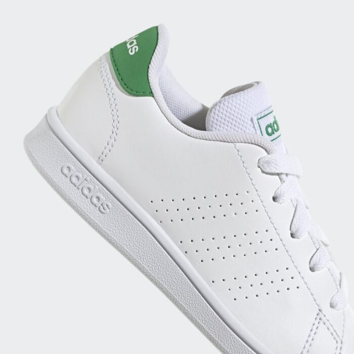 ⁦adidas Unisex Advantage K Lifestyle Court Lace Shoes - White- حذاء اديداس أدفانتدج  كيه لايف ستايل كورت للجنسين لون أبيض⁩ - الصورة ⁦8⁩