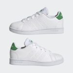 ⁦adidas Unisex Advantage K Lifestyle Court Lace Shoes - White- حذاء اديداس أدفانتدج  كيه لايف ستايل كورت للجنسين لون أبيض⁩ - الصورة ⁦10⁩