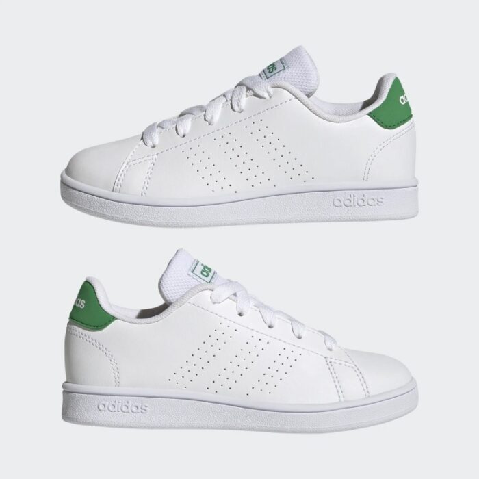 ⁦adidas Unisex Advantage K Lifestyle Court Lace Shoes - White- حذاء اديداس أدفانتدج  كيه لايف ستايل كورت للجنسين لون أبيض⁩ - الصورة ⁦10⁩