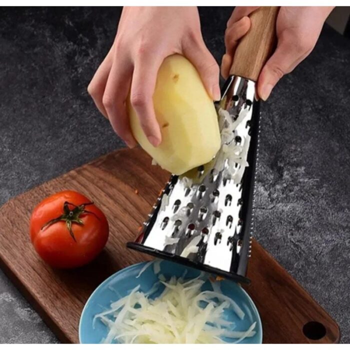 ⁦مبشرة هرم مع يد خشب وقاعدة سيلكون⁩ - الصورة ⁦2⁩