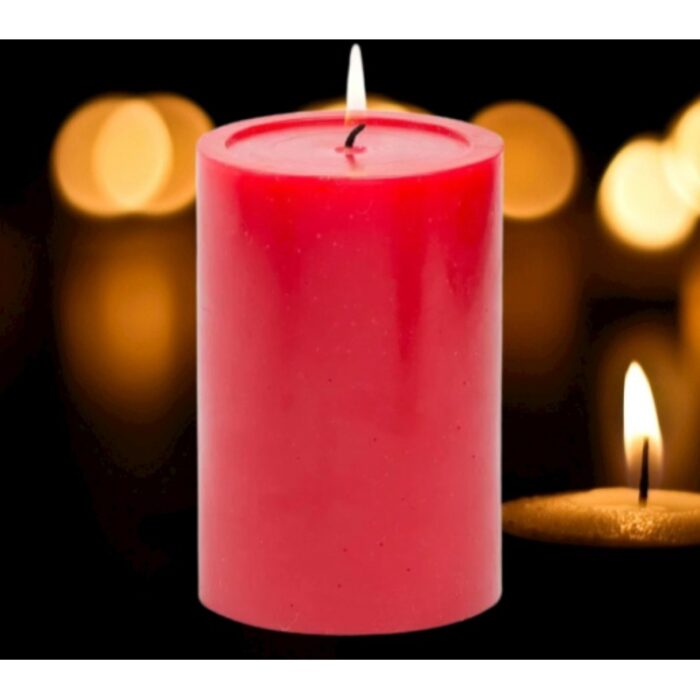 ⁦شمع احمر دائري قطر 7سم وطول 10سم⁩ - الصورة ⁦2⁩