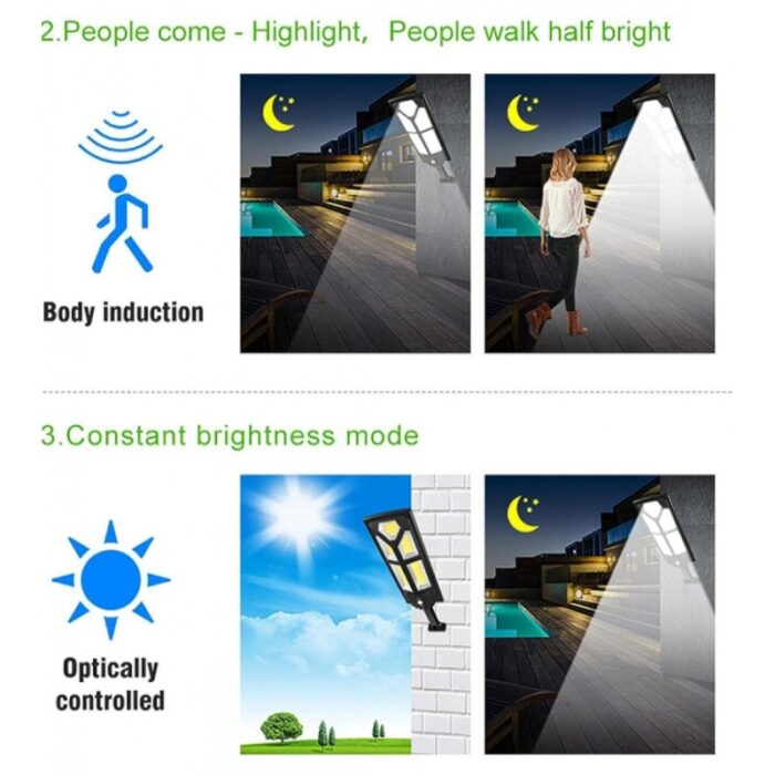 ⁦كشاف طاقة شمسية بحساس وريموت تحكم قدرة 50 واط⁩ - الصورة ⁦3⁩