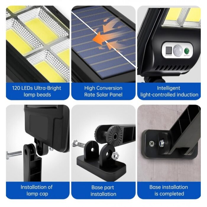 ⁦كشاف طاقة شمسية 50 واط  مع ريموت تحكم⁩ - الصورة ⁦4⁩