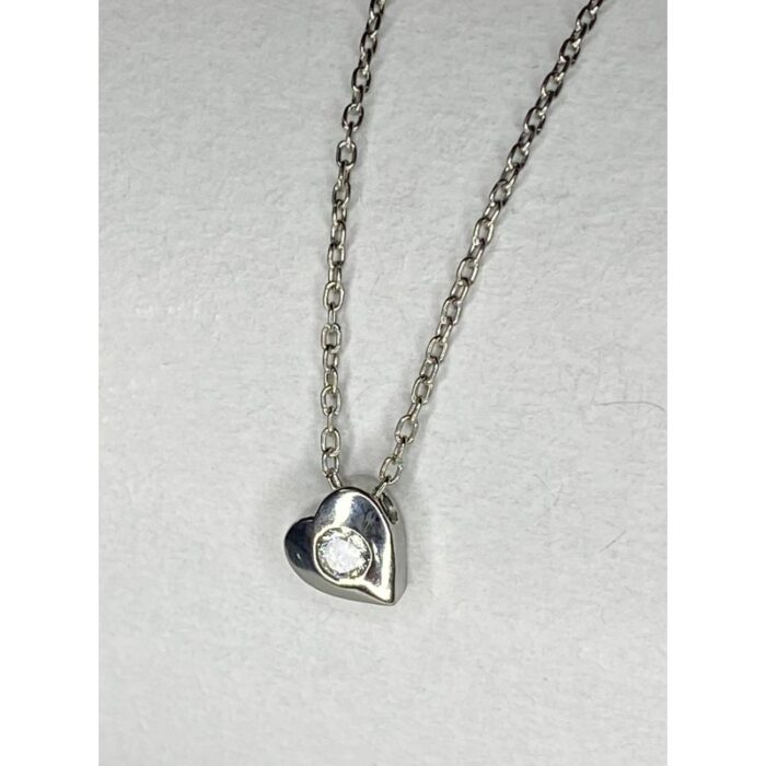 ⁦سنسال فضة قلب داخله خرزة عيار925⁩ - الصورة ⁦2⁩
