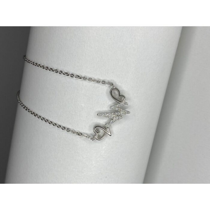 10322629_67db799b61765 سنسال فضة نبض مع قلبين عيار925 - الصورة 1