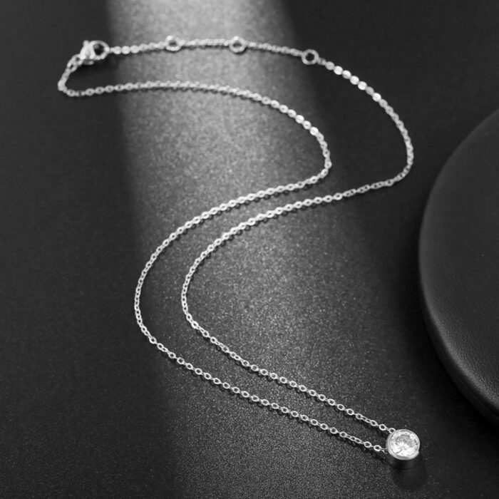 ⁦سنسال فضة دائرة بخرزة عيار925⁩ - الصورة ⁦2⁩