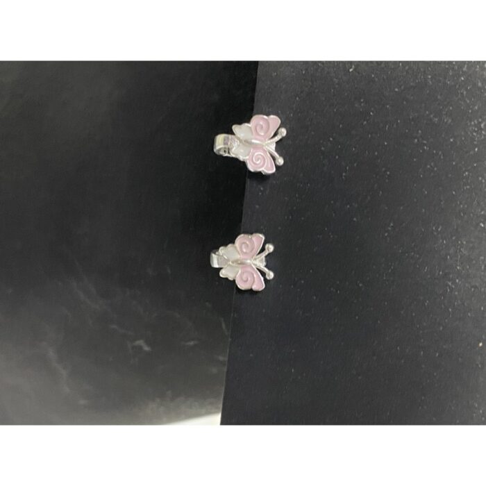 10322666_67db79e862446 حلق فضة قراشة لون زهري فاتح عيار 925 - الصورة 1