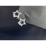 ⁦حلق فضة دبلة نجمة عيار 925⁩ - الصورة ⁦2⁩