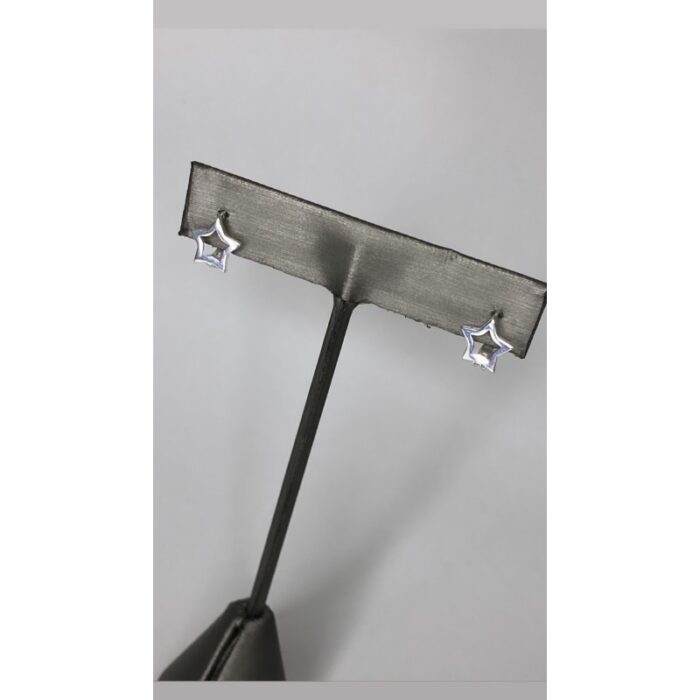 ⁦حلق فضة دبلة نجمة عيار 925⁩ - الصورة ⁦3⁩