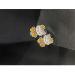 ⁦حلق فضة تيوتي اصفر عيار 925⁩ - الصورة ⁦2⁩