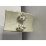 حلق فضة دبلة يونيكورن عيار 925