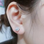 ⁦حلق فضة خرزة كبير قطر 7ملم عيار 925⁩ - الصورة ⁦3⁩