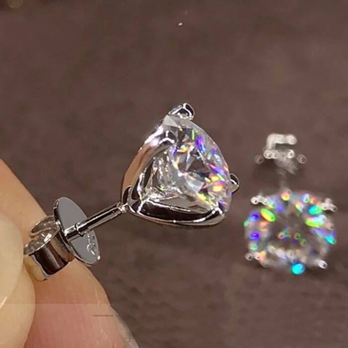 ⁦حلق فضة خرزة صغير قطر 5ملم عيار 925⁩ - الصورة ⁦2⁩