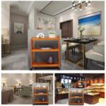 ⁦ترولي/ عرباية خشب ثلاث طبقات قياس 50*30وارتفاع 82⁩ - الصورة ⁦5⁩