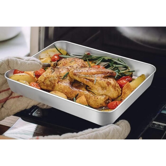 ⁦طقم 3صواني المنيوم مستطيل⁩ - الصورة ⁦3⁩