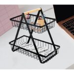 ⁦سلة فواكه طبقتين لون اسود⁩ - الصورة ⁦5⁩