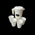 شاف عصير بلاستيك مع غطاء واربع كاسات