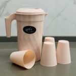 ⁦شاف عصير بلاستيك مع غطاء واربع كاسات⁩ - الصورة ⁦3⁩