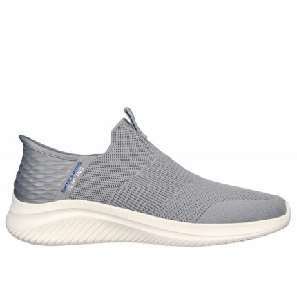 Skechers Men's Slip-ins: Ultra Flex 3.0 - Smooth Step Shoes - حذاء سكيتشرز سليب ان: الترا فليكس 3.0 – سموث ستيب للرجال لون رمادي وأبيض