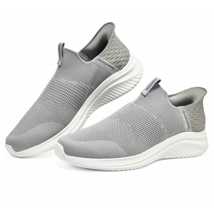 ⁦Skechers Men's Slip-ins: Ultra Flex 3.0 - Smooth Step Shoes - حذاء سكيتشرز سليب ان: الترا فليكس 3.0 – سموث ستيب للرجال لون رمادي وأبيض⁩ - الصورة ⁦6⁩