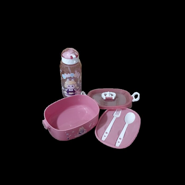 ⁦لنش بوكس مع مطرة ومعلقة وشوكة⁩ - الصورة ⁦2⁩