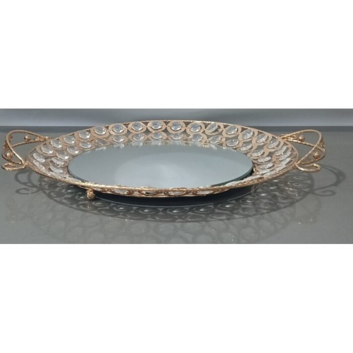 ⁦صينية ذهبي مراي مع كرستالات⁩ - الصورة ⁦2⁩