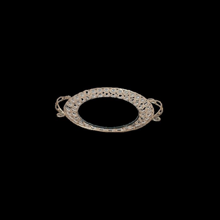 ⁦صينية ذهبي مراي مع كرستالات⁩ - الصورة ⁦3⁩