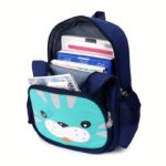 ⁦Children's backpack Kindergarten  - شنطة روضة صغير حجم 12 انش لون كحلي وتركواز⁩ - الصورة ⁦5⁩