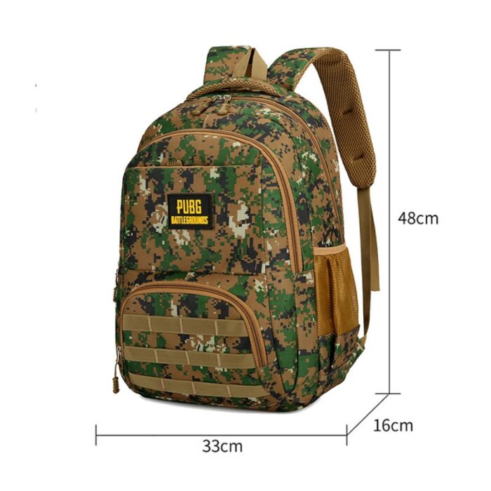 ⁦PUBG Tactical Backpack - شنطة وحقيبة ظهر لعبة بابجي متعددة الاستخدام للأعمال وللمدارس لون أخضر مموه⁩ - الصورة ⁦3⁩