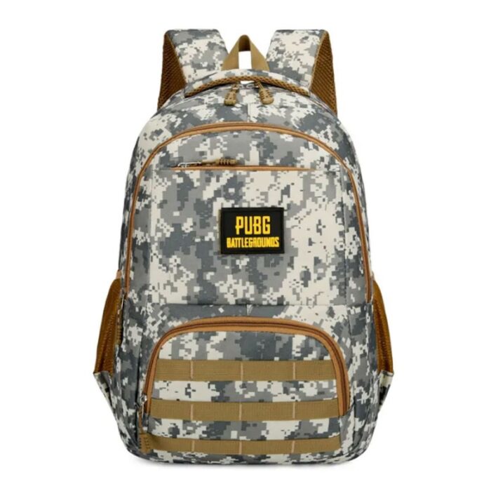 ⁦PUBG Tactical Backpack - شنطة وحقيبة ظهر لعبة بابجي متعددة الاستخدام للأعمال وللمدارس لون أخضر وبيج مموه⁩ - الصورة ⁦2⁩