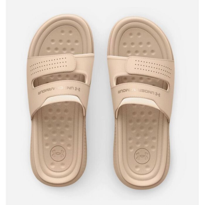 ⁦Under Armour Women's UA Ansa Studio Slides - شبشب أندر آرمر انسا ستوديو للنساء لون بيج⁩ - الصورة ⁦4⁩