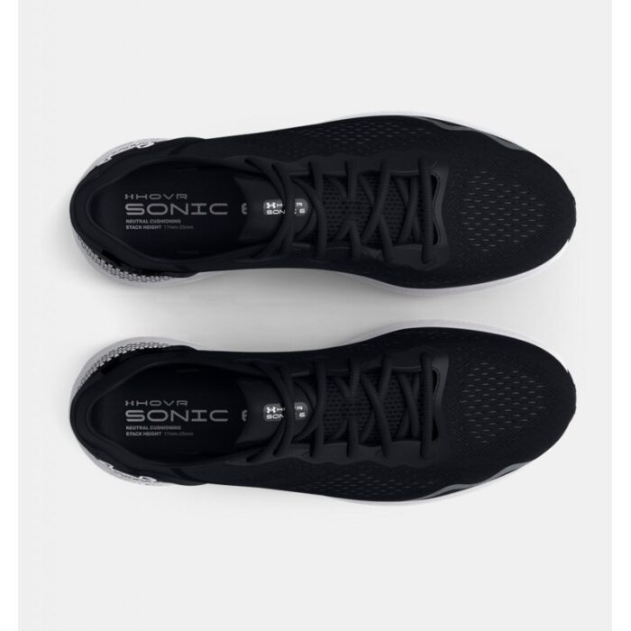 ⁦Under Armour Women's HOVR™ Sonic 6 Running Shoes - حذاء أندر آرمر هوفر ستونيك 6 رانينج للنساء لون أسود وأبيض⁩ - الصورة ⁦3⁩