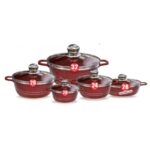 ⁦طقم خمس طناجر سكب لون Maroon⁩ - الصورة ⁦2⁩