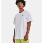 Under Armour Men's Logo Embroidered Heavyweight Short Sleeve T-Shirt - تيشيرت أندر آرمر لوجو امبرويدرد هيفي ويت للرجال لون أبيض