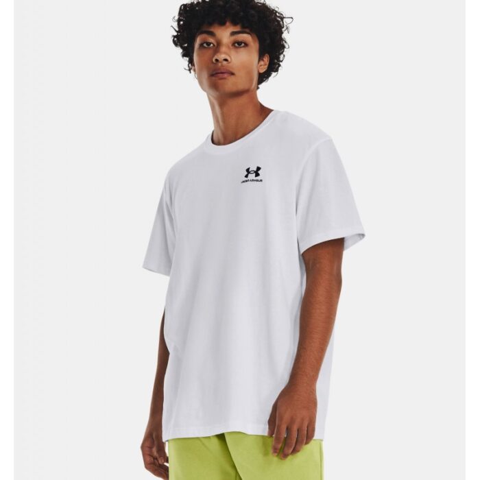 10323404_67db7c6b785ce Under Armour Men's Logo Embroidered Heavyweight Short Sleeve T-Shirt - تيشيرت أندر آرمر لوجو امبرويدرد هيفي ويت للرجال لون أبيض - الصورة 1