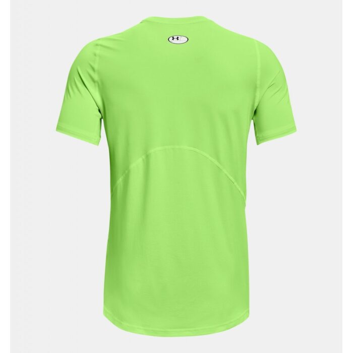 ⁦Under Armour Men's HeatGear Fitted Short Sleeve T-Shirt - تيشيرت أندر آرمر هيت-جير ارمر فيتد بأكمام قصيرة للرجال لون أخضر⁩ - الصورة ⁦6⁩