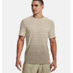 Under Armour Men's Seamless Lux Short Sleeve T-Shirt - تيشيرت أندر آرمر سيملس لوكس بأكمام قصيرة للرجال لون بيج