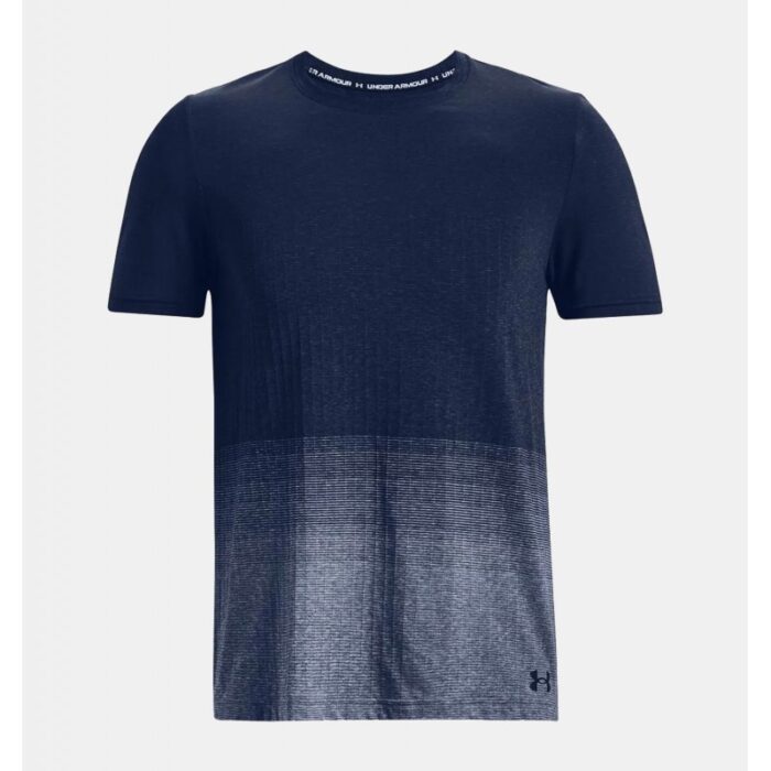 ⁦Under Armour Men's Seamless Lux Short Sleeve T-Shirt - تيشيرت أندر آرمر سيملس لوكس بأكمام قصيرة للرجال لون أزرق⁩ - الصورة ⁦5⁩