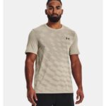 ⁦Under Armour Men's Seamless Radial Short Sleeve T-Shirt - تيشيرت أندر آرمر سيملس رايديلبأكمام قصيرة للرجال لون بيج⁩ - الصورة ⁦2⁩